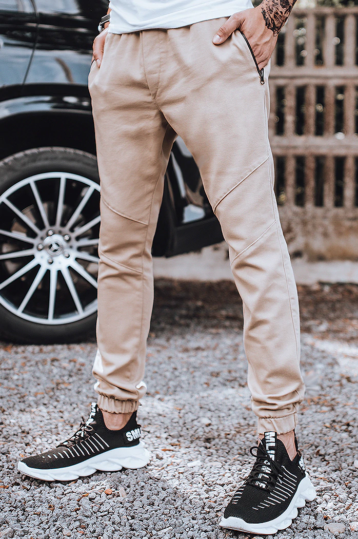 Moške jogger hlače Barva Bež DSTREET UX3306