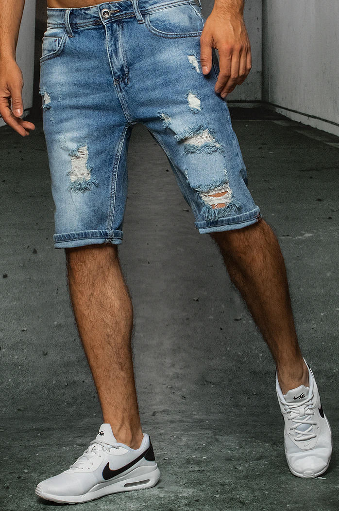 Moške jeans kratke hlače Barva Modra DSTREET SX1516