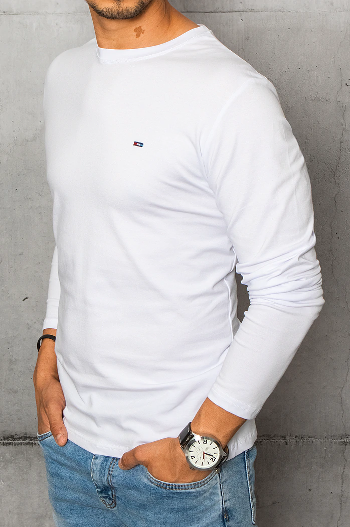 Moška majica z dolgimi rokavi Barva Bela DSTREET LX0537