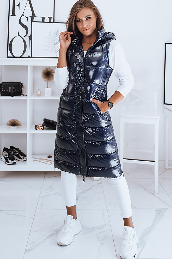 Ženski prešit telovnik GANTINI Barva Modra DSTREET TY2015