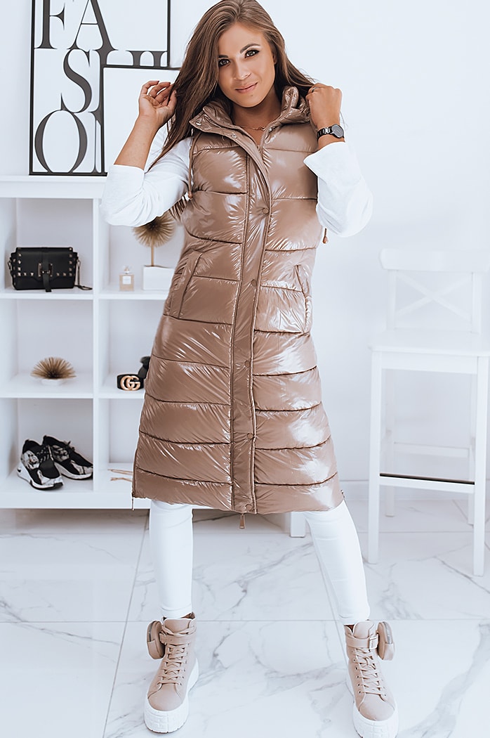 Ženski prešit telovnik GANTINI Barva kamela DSTREET TY2021