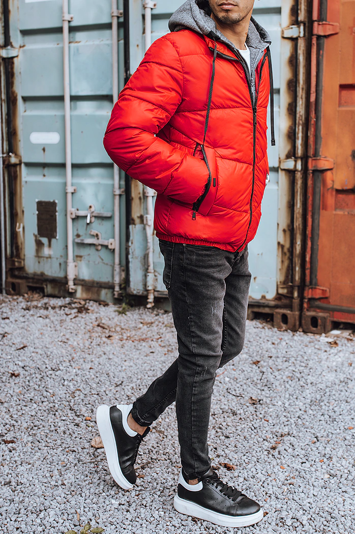 Moška zimska jakna rdeča Dstreet TX3828