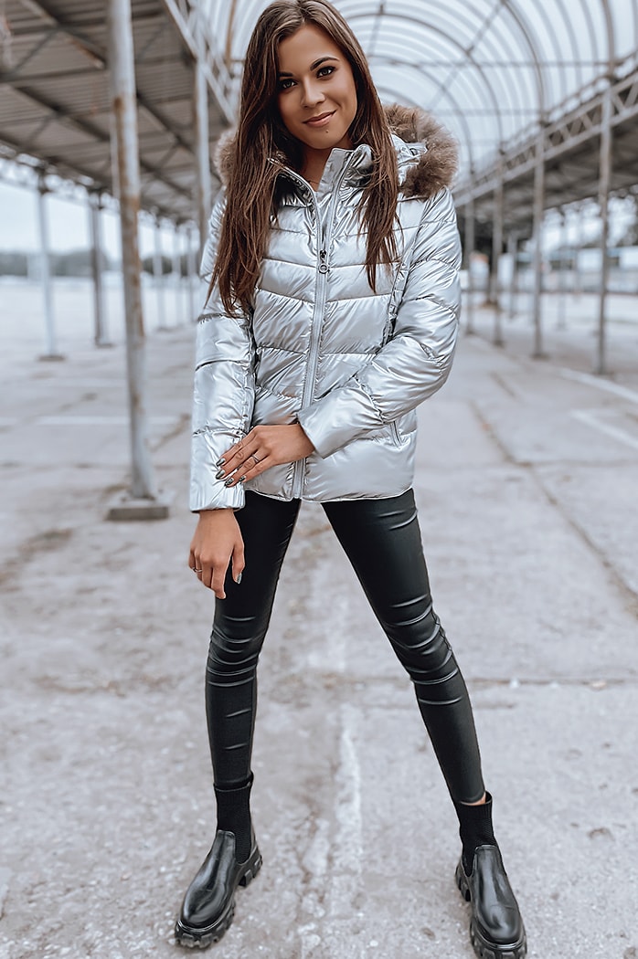 Ženska prešita jakna NELLY Barva Srebrna DSTREET TY2273