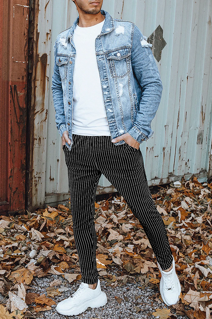 Moške chino hlače Barva Črna DSTREET UX3431