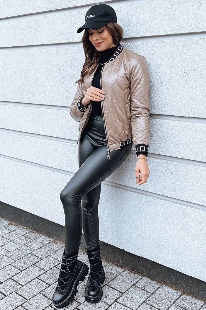 Ženska prešita jakna BASEBALL camel Dstreet TY2563