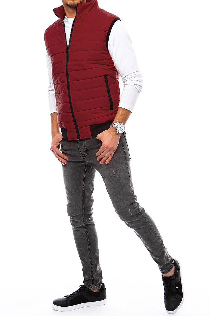 Moški prešit telovnik Barva Klaret DSTREET TX4016