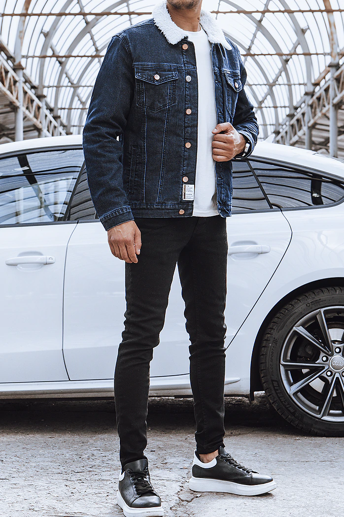 Moška jeans jakna Barva Mornarica DSTREET TX4109