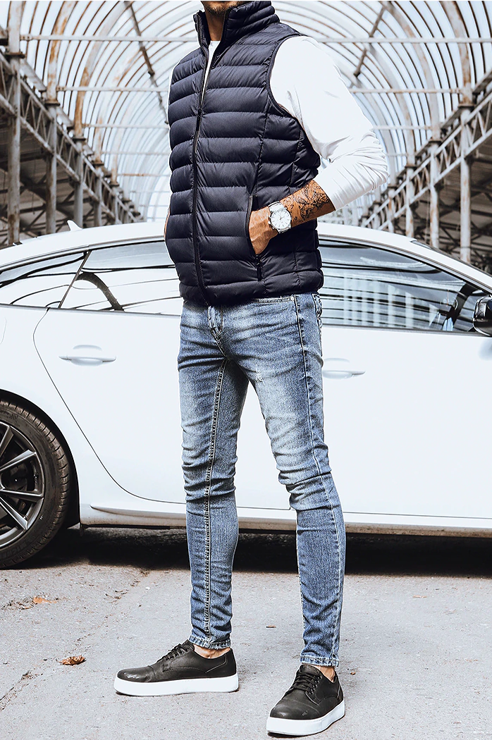 Moški prešiti telovnik v temno modri barvi Dstreet TX4130