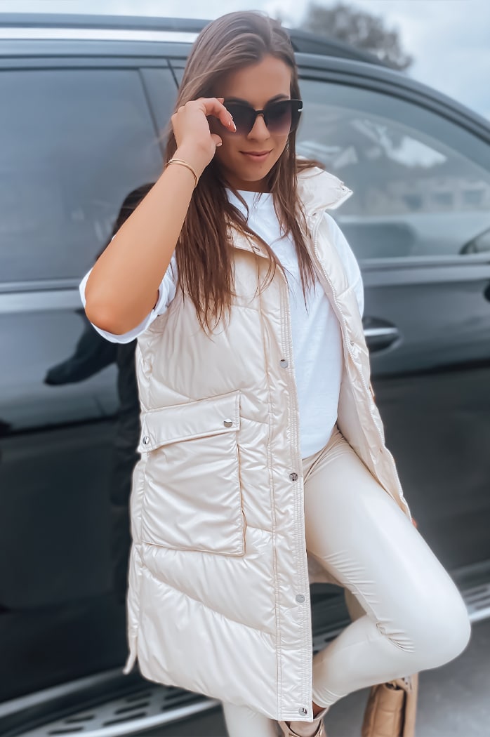 Ženski brezrokavnik MARIEL ecru Dstreet TY3014