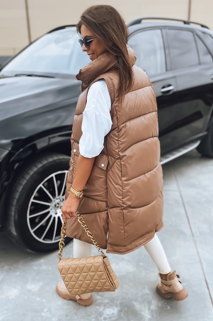 Ženski brezrokavnik MARIEL camel Dstreet TY3016