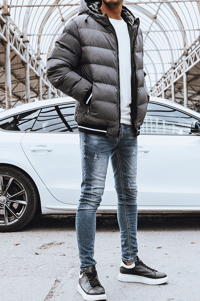 Moška zimska jakna temno-siva Dstreet TX4198