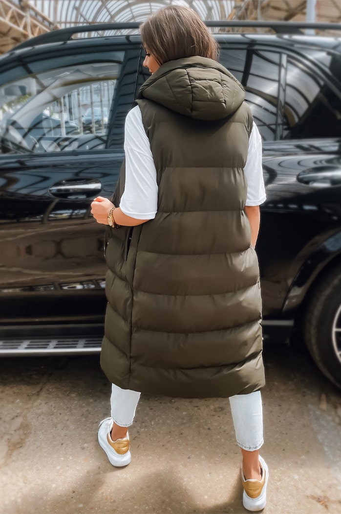 Ženski prešit telovnik ELLA Barva Zelena DSTREET TY3032