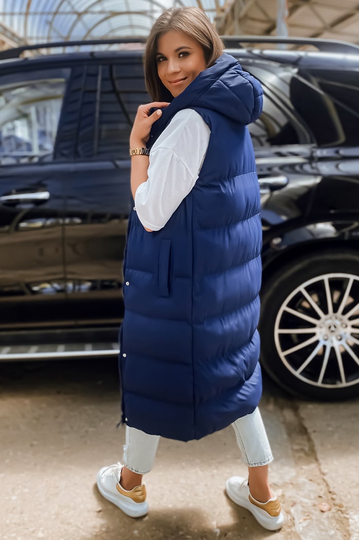 Ženski prešit telovnik ELLA Barva Mornarica DSTREET TY3034