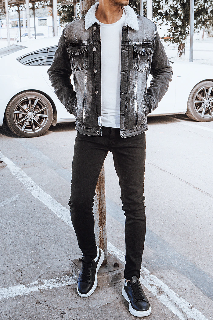 Moška jeans jakna črna Dstreet TX4230
