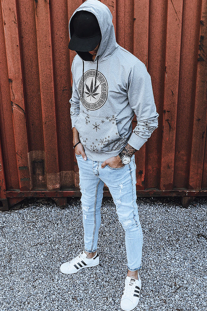 Moška jopa s potiskom Barva siva DSTREET BX5327