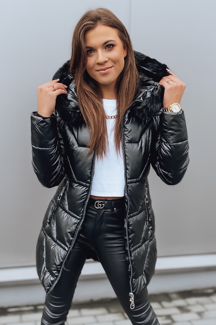 Ženska zimska jakna s kapuco KRISTA black Dstreet TY3065