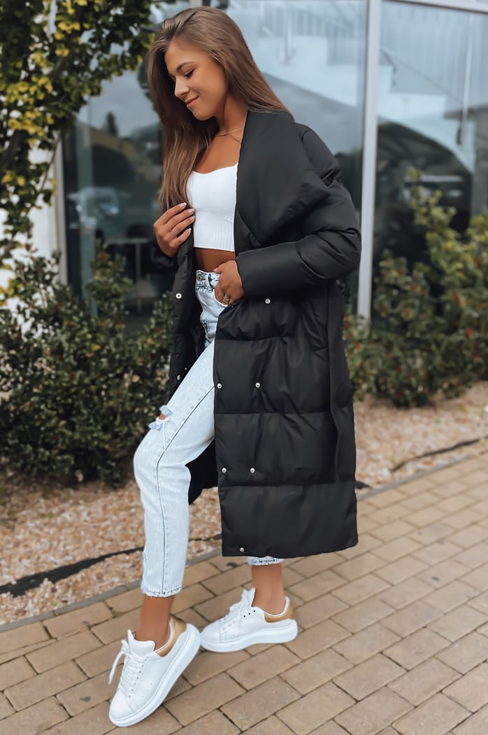 Ženska prešita jakna plašč FAVI black Dstreet TY3089