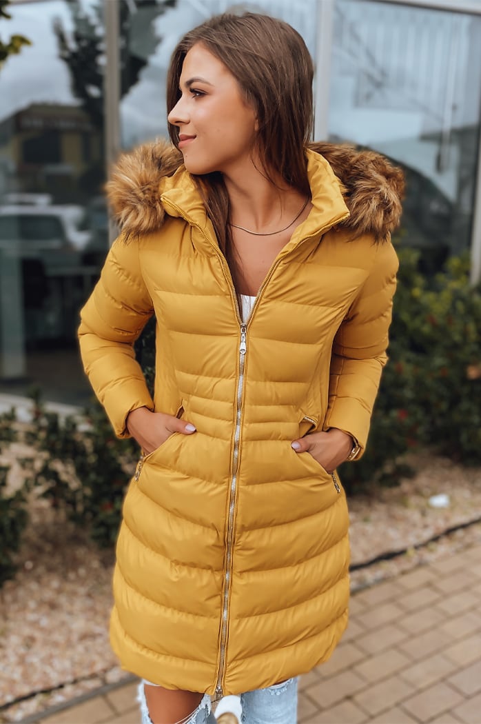 Ženska zimska bunda TERIS rumena Dstreet TY3096