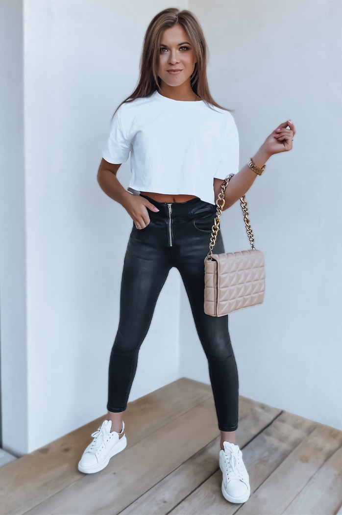 Ženske kavbojke z visokim pasom LISSA Barva Črna DSTREET UY1279