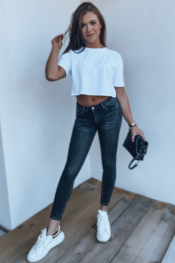 Ženske kavbojke z visokim pasom MIKA Barva Črna DSTREET UY1289