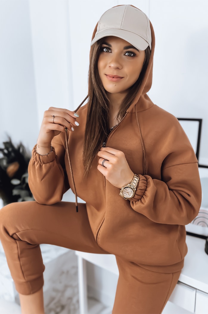 Ženski komplet trenirke AMILIA PREMUM Barva kamela DSTREET AY0736