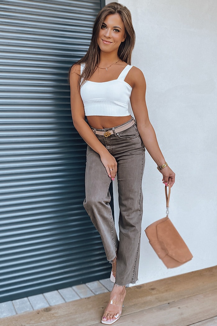 Ženske hlače casual NARIN Barva kamela DSTREET UY1329