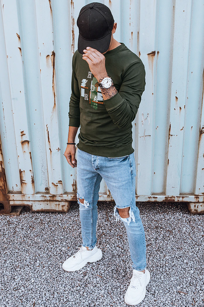 Moška jopa s potiskom Barva Kaki DSTREET BX5351