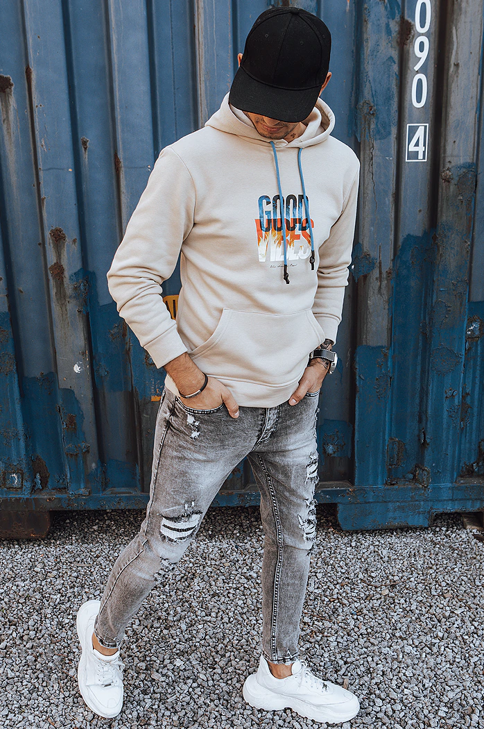 Moška jopa s kapuco Barva Bež DSTREET BX5378