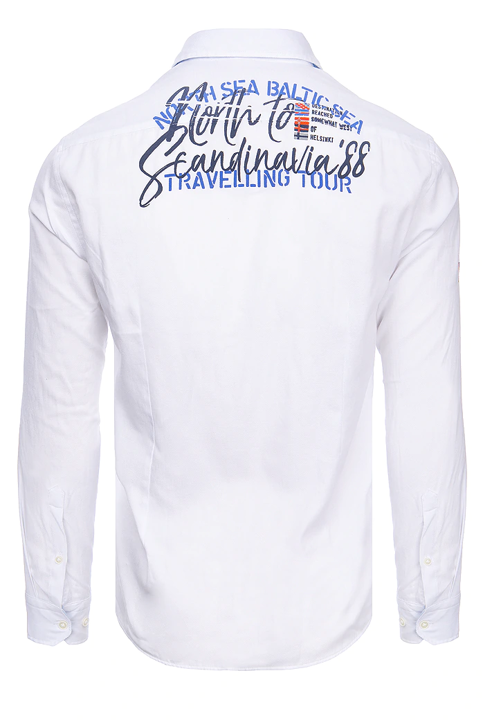 Moška srajca z dolgimi rokavi Barva Bela  DSTREET DX2283