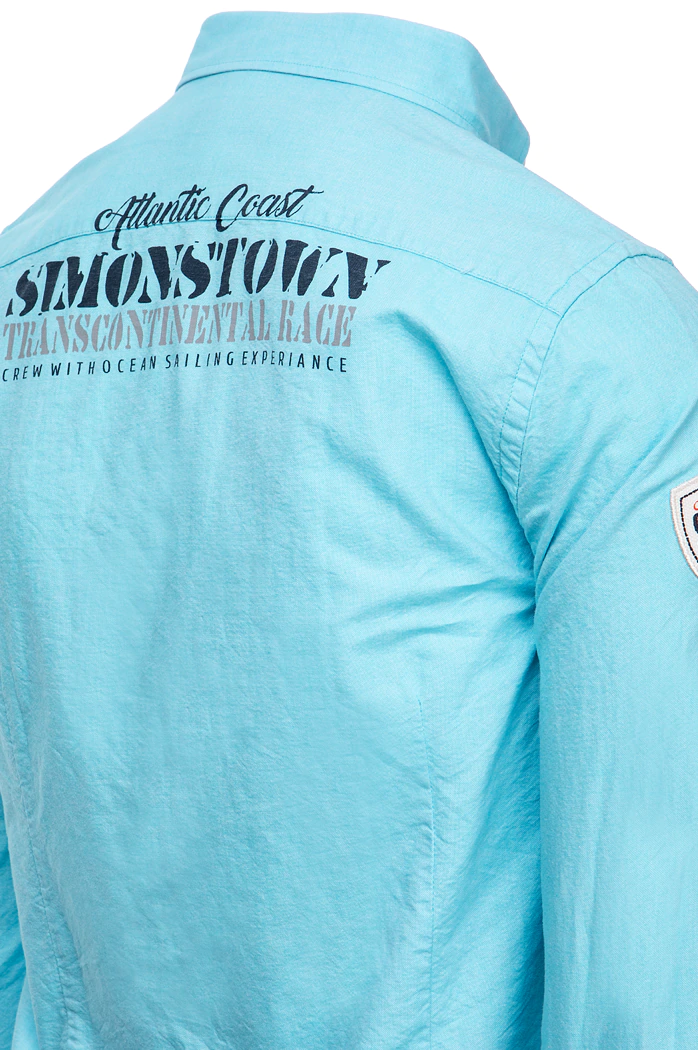 Moška srajca z dolgimi rokavi Barva turkizna DSTREET DX2300