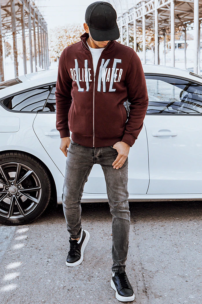 Moška jopa z zadrgo Barva Klaret DSTREET BX5410