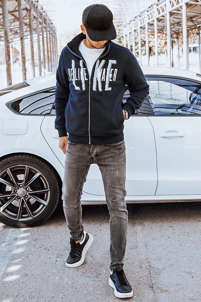 Moška jopa z zadrgo Barva Mornarica DSTREET BX5412