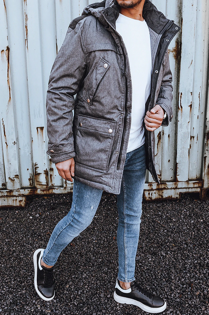 Moška zimska jakna Barva Svetlosiva DSTREET TX4281