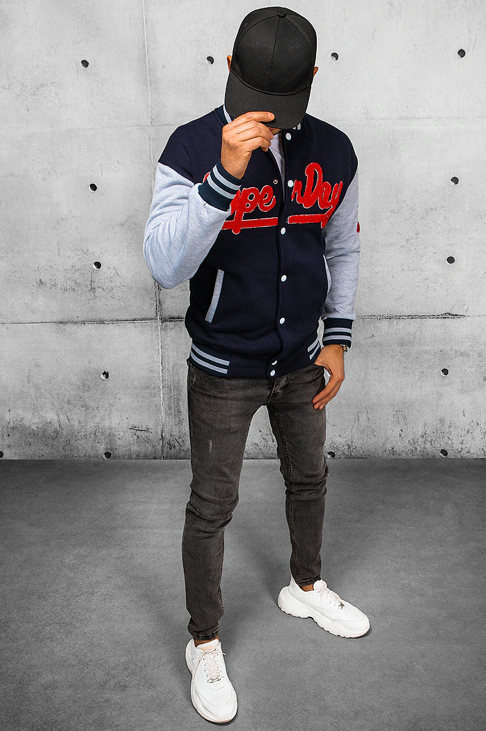 Moška jopa z zadrgo Barva Mornarica DSTREET BX5443