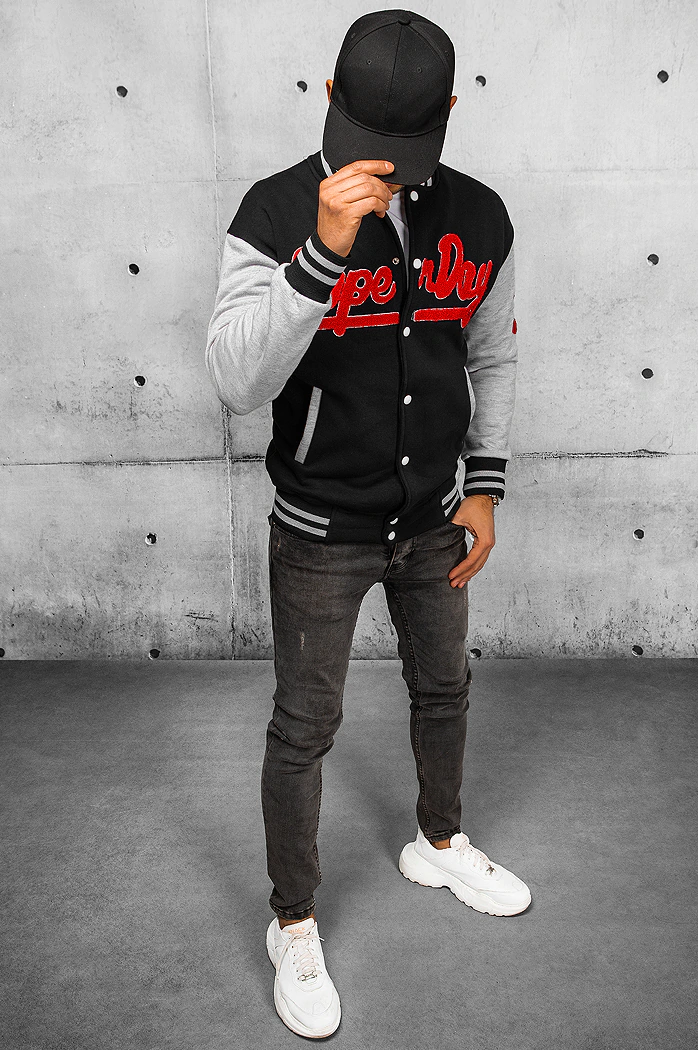 Moška jopa z zadrgo Barva Črna DSTREET BX5444