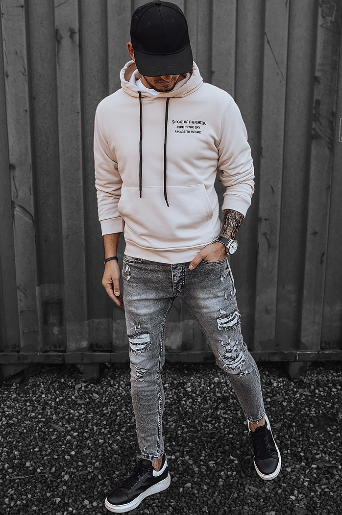 Moška jopa s kapuco Barva Ecru DSTREET BX5461