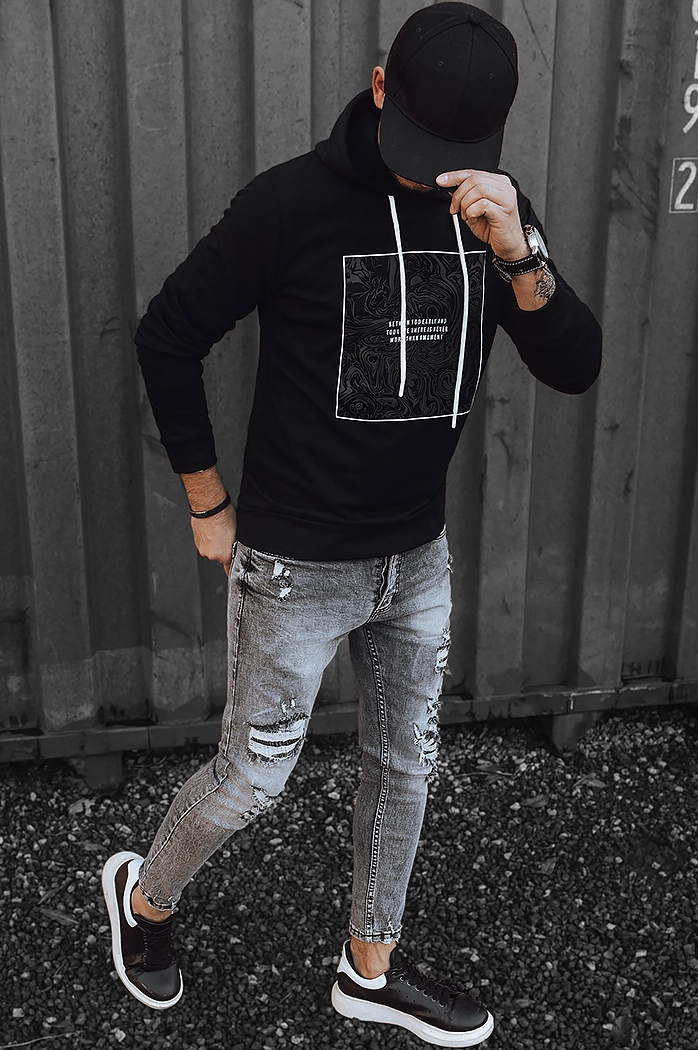 Moška jopa s kapuco Barva Črna DSTREET BX5467