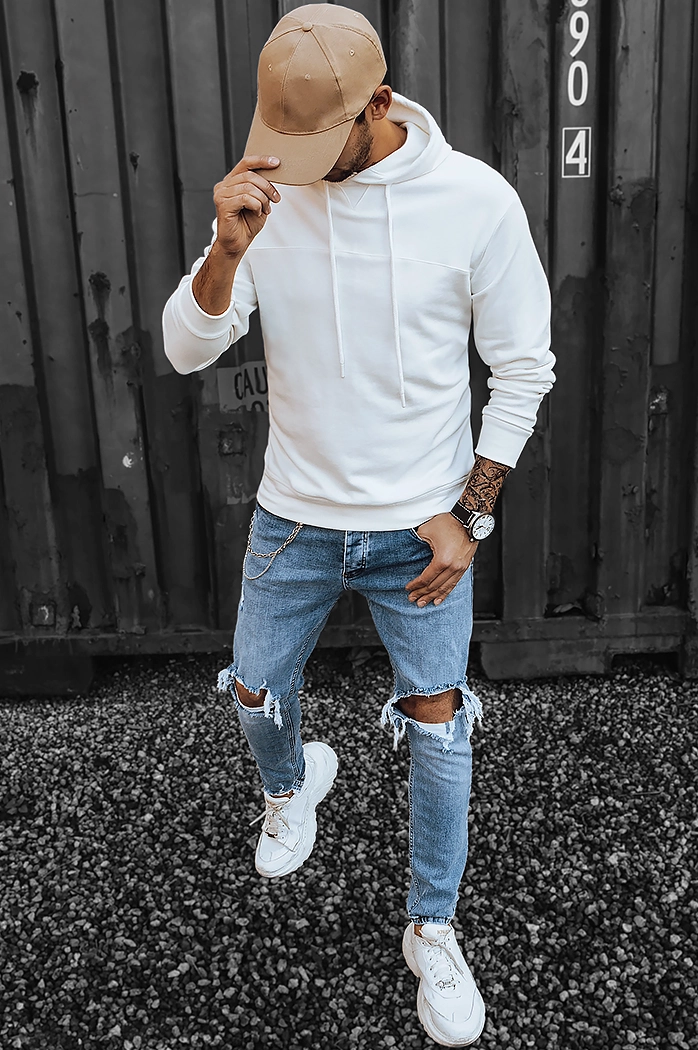 Moška jopa s kapuco Barva kremna DSTREET BX5472