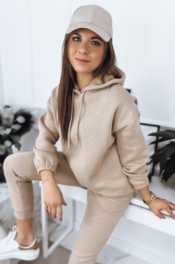 Ženski komplet trenirke KSENIIA PREMIUM Barva Svetlo bežova DSTREET AY0784