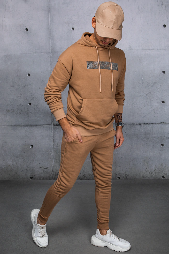 Moške komplet trenirke Barva kamela DSTREET AX0696