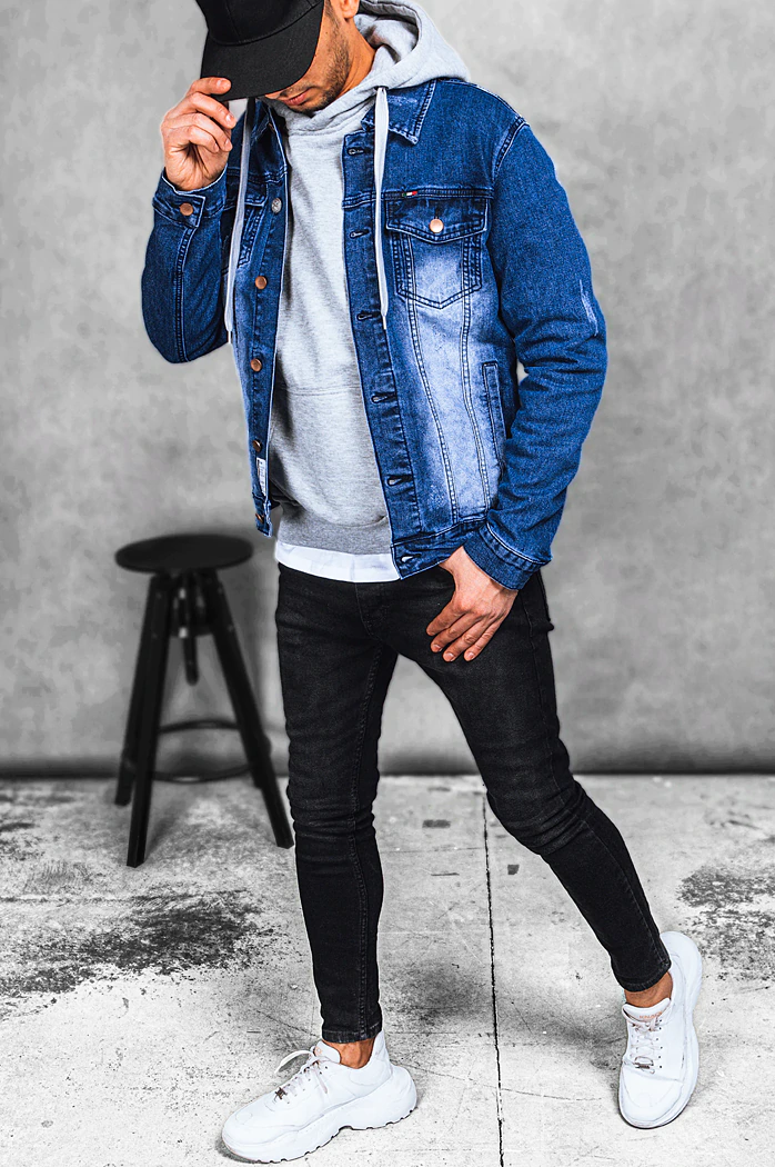 Moška jeans jakna Barva Modra DSTREET TX4365