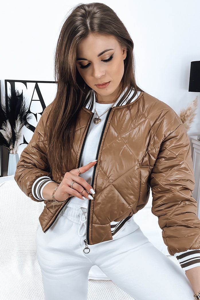 Ženska bomber jakna LIMA Barva kamela DSTREET TY3431