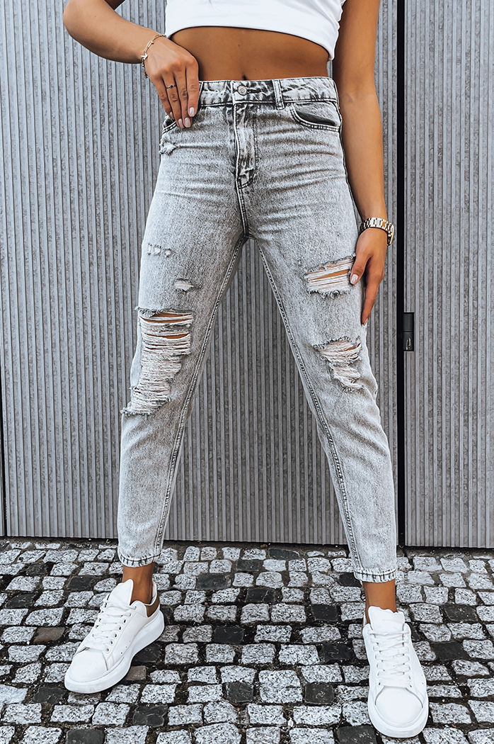 Ženske modno raztrgane kavbojke LORENT Barva Svetlosiva DSTREET UY1375