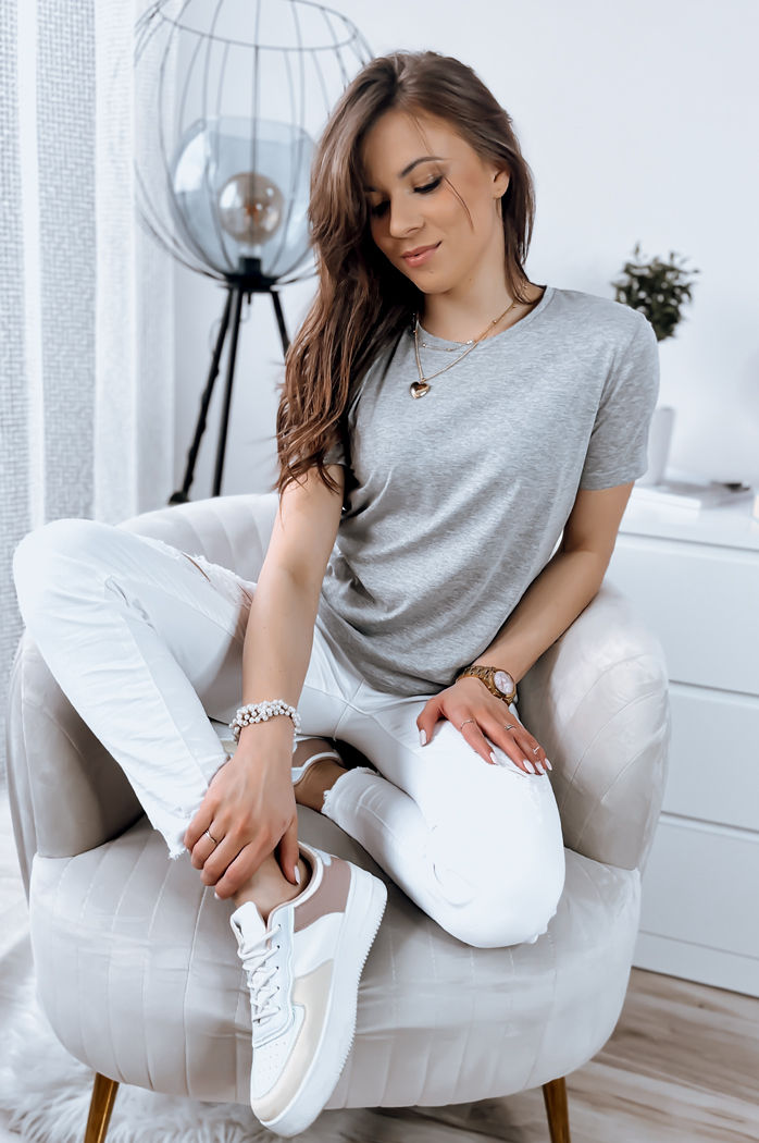 Ženska majica basic MAYLA Barva Svetlosiva DSTREET RY2122