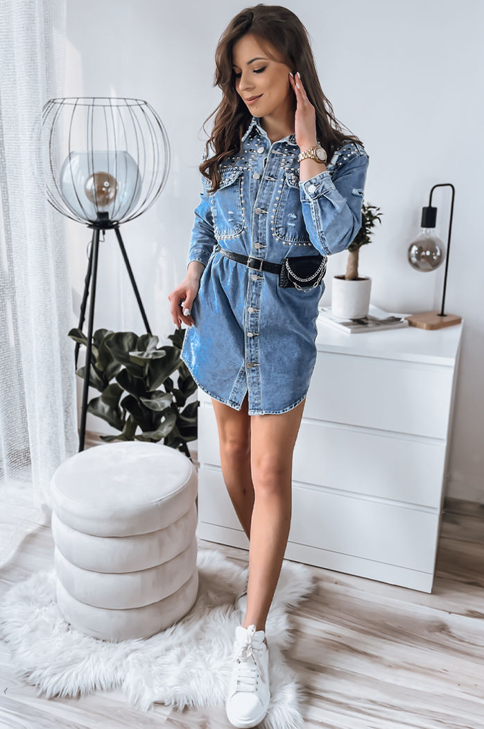 Jeans obleka ZAVIA Barva Modra DSTREET EY2228