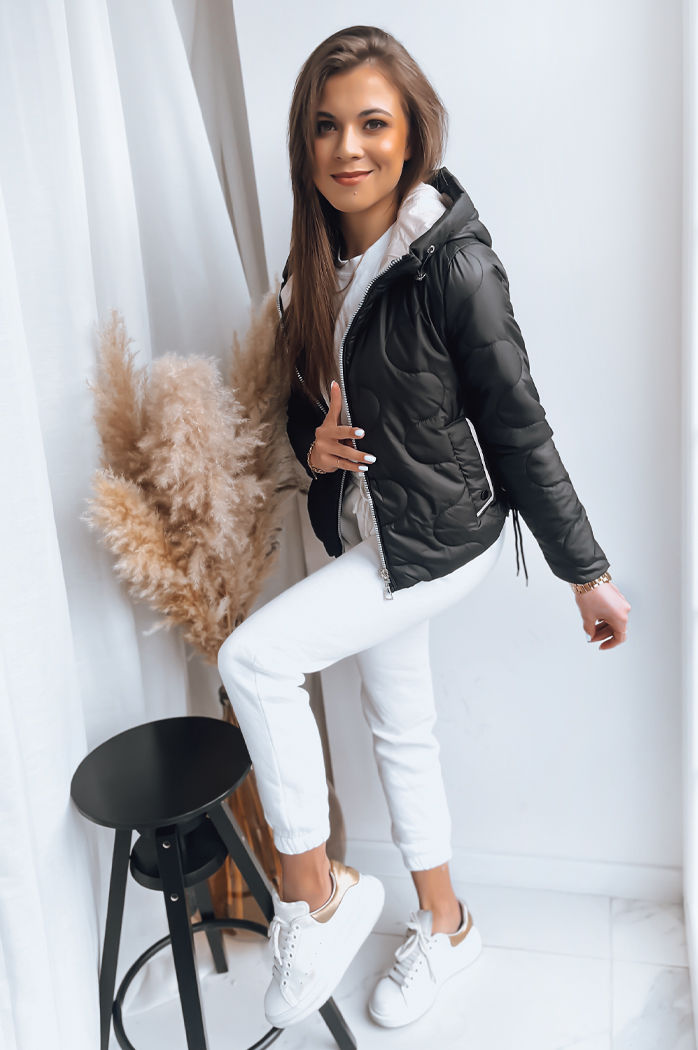 Ženska prešita jakna FLUFFY Barva Črna DSTREET TY3586