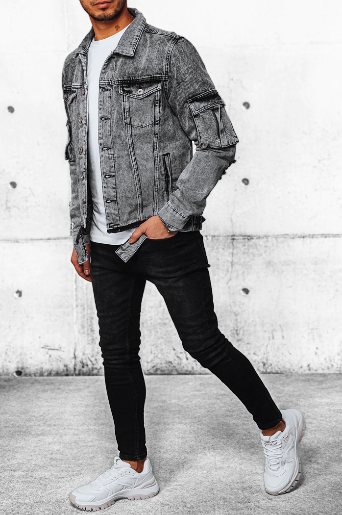 Moška jeans jakna Barva siva DSTREET TX4414