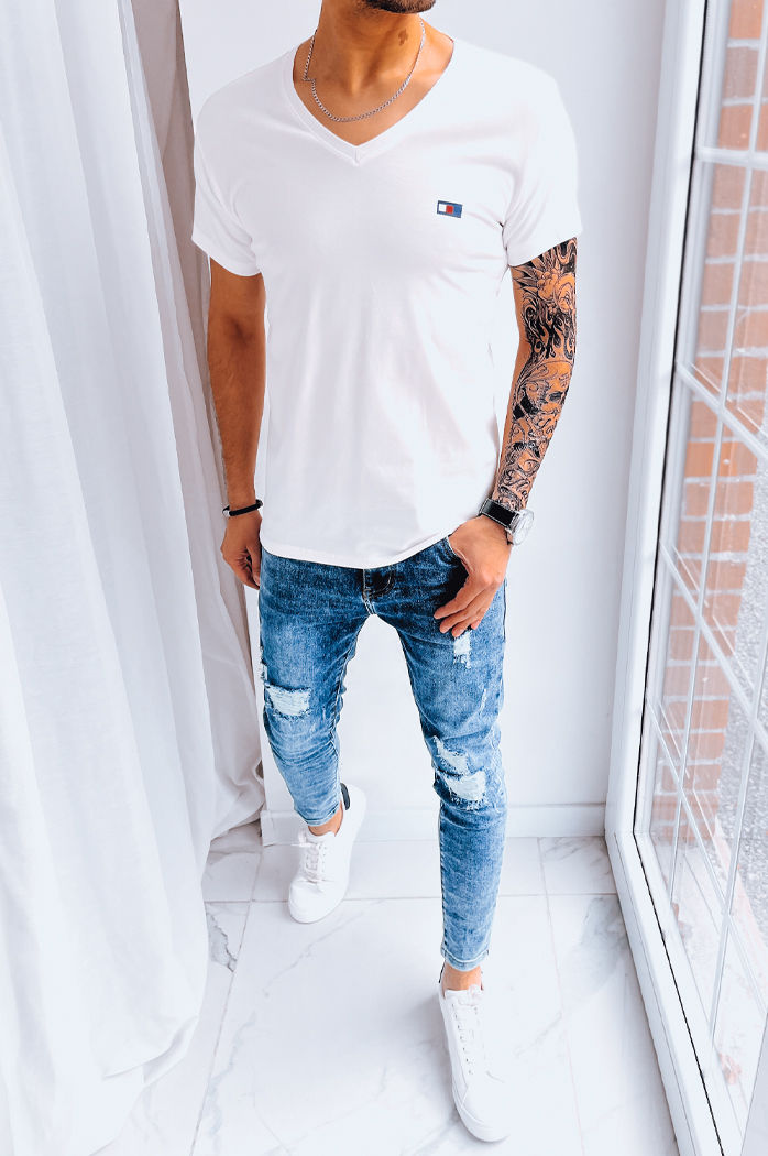 Moška majica s potiskom Barva Bela DSTREET RX5131