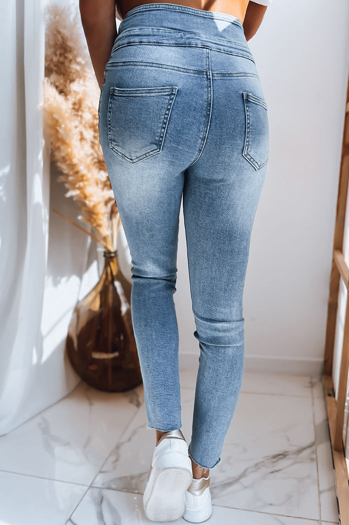 Ženske kavbojke z visokim pasom TATI Barva Modra DSTREET UY1443