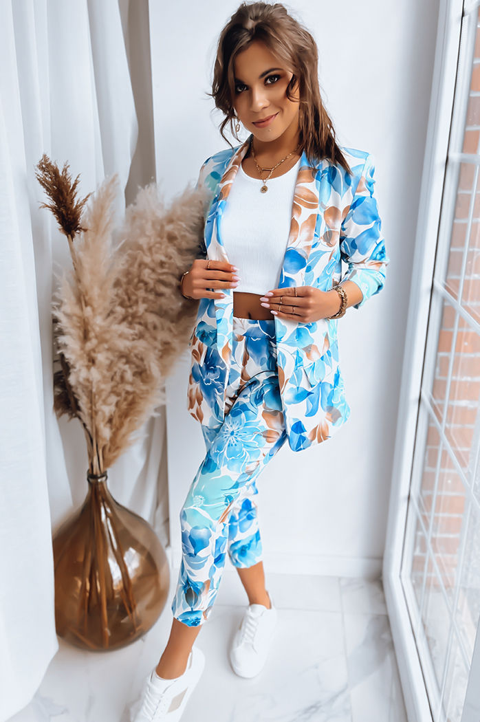 Ženske hlače casual FLOWER GARDEN Barva Modra DSTREET UY1471